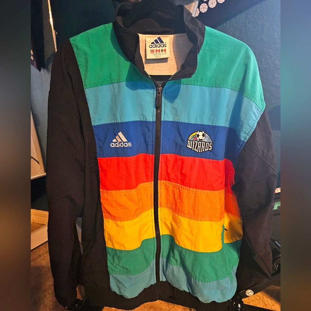 Vintage 90's Adidas Sporting Kansas City Wizards Football Jacket Rare Size L